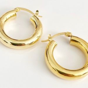 Daily hoop earrings - 925 sterling silver / 14k gold plated